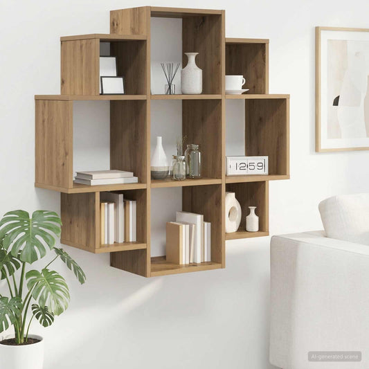vidaXL Ράφι Τοίχου Artisan Δρυς 90 x 25 x 90 εκ. Επεξεργασμένο Ξύλο