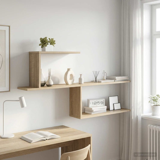 vidaXL Ράφι Τοίχου Sonoma Δρυς 122 x 18 x 60 εκ. Επεξεργασμένο Ξύλο