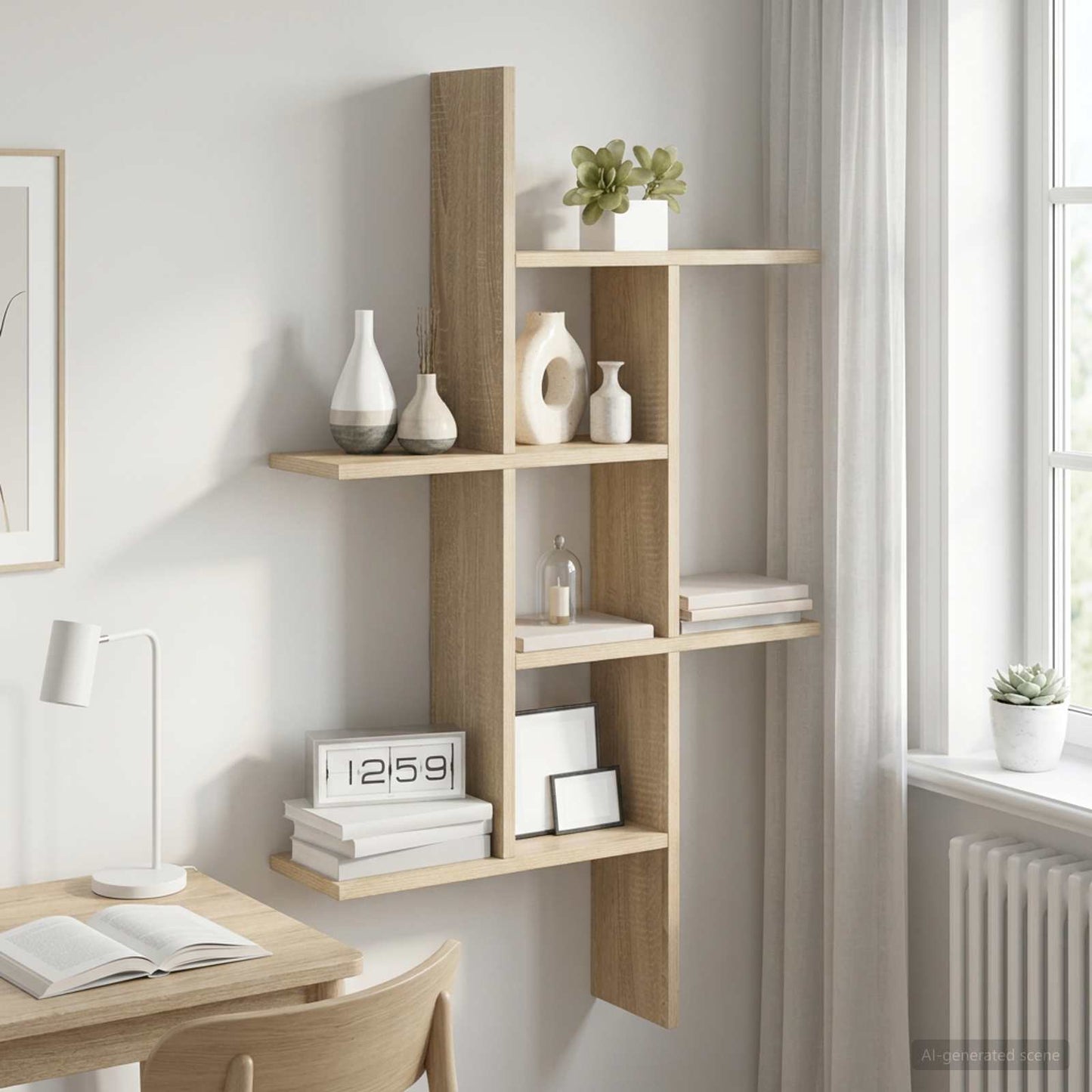 vidaXL Ράφι Τοίχου Sonoma Δρυς 61 x 15 x 102 εκ Επεξεργασμένο Ξύλο
