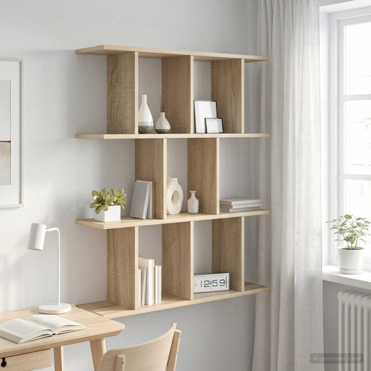 vidaXL Ράφι Τοίχου Sonoma Δρυς 102 x 20 x 96 εκ Επεξεργασμένο Ξύλο