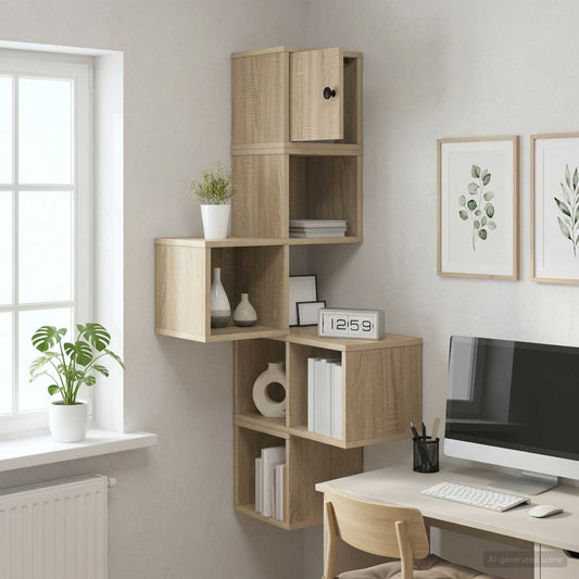 vidaXL Ράφι Γωνίας Τοίχου Sonoma Δρυς 48 x 48 x 120 εκ.