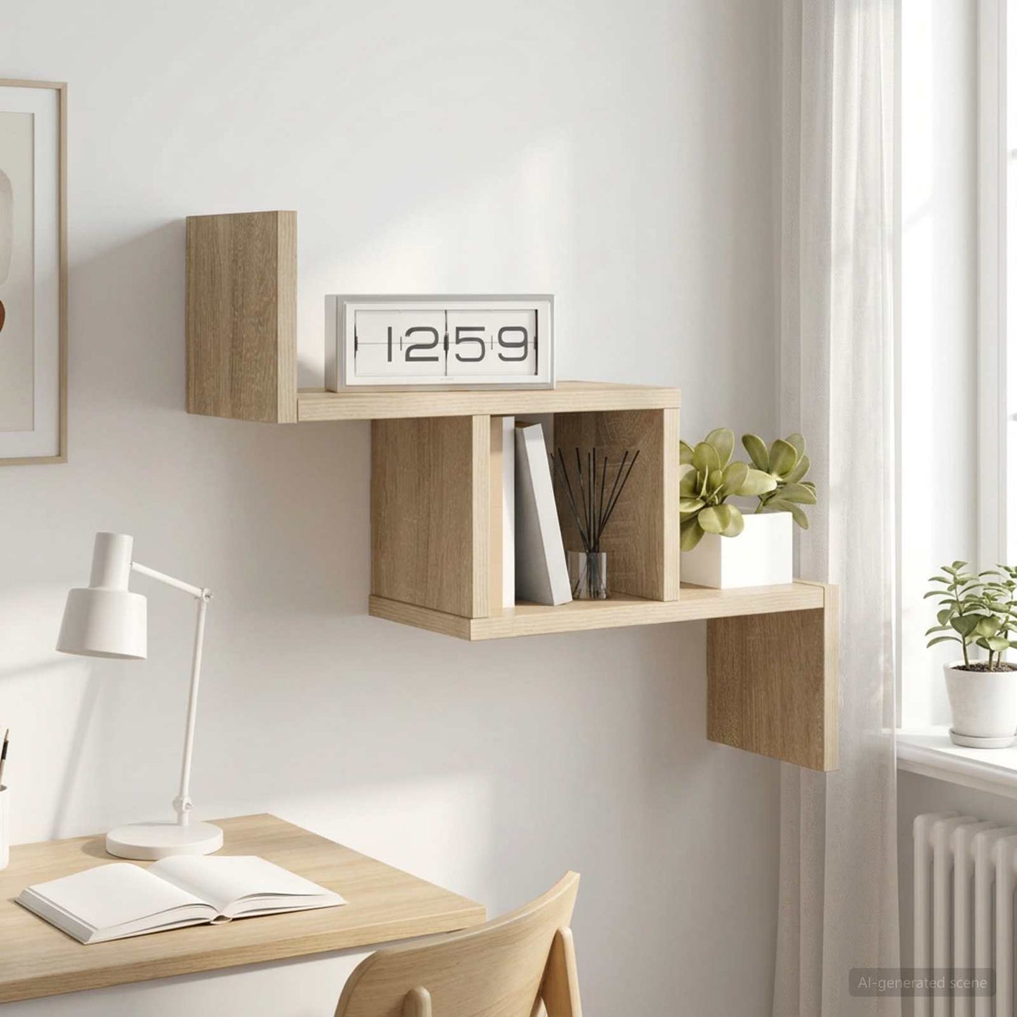 vidaXL Ράφι Τοίχου Sonoma Δρυς 48 x 15 x 42 εκ Επεξεργασμένο Ξύλο