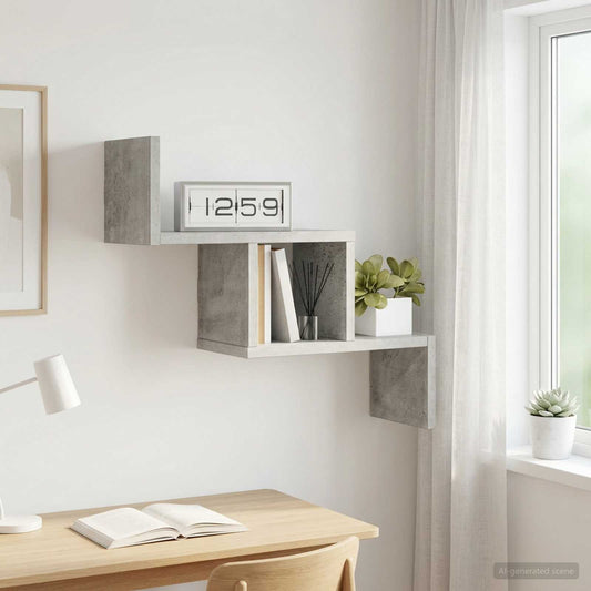 vidaXL Ράφι Τοίχου Γκρι Σκυροδέματος 48 x 15 x 42 εκ