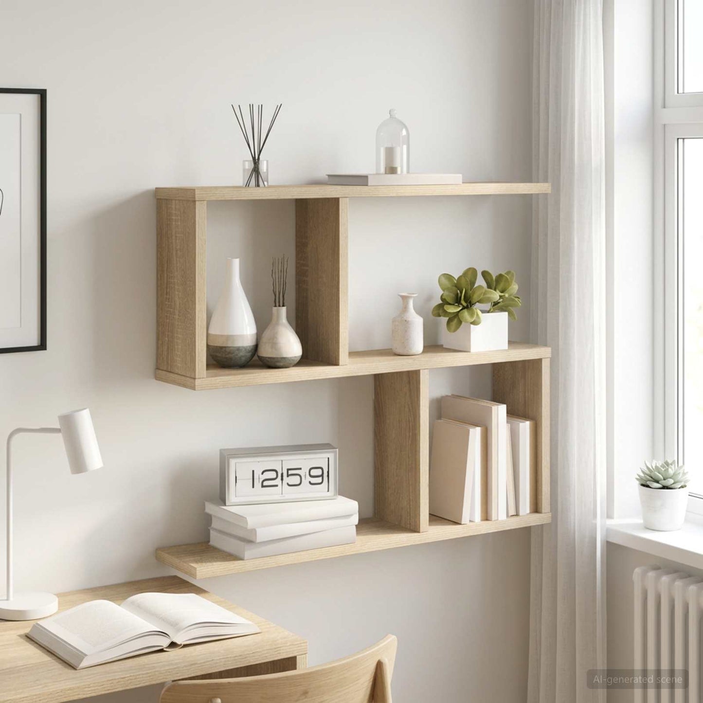 vidaXL Ράφι Τοίχου Sonoma Δρυς 60 x 12 x 50,5 εκ Επεξεργασμένο Ξύλο
