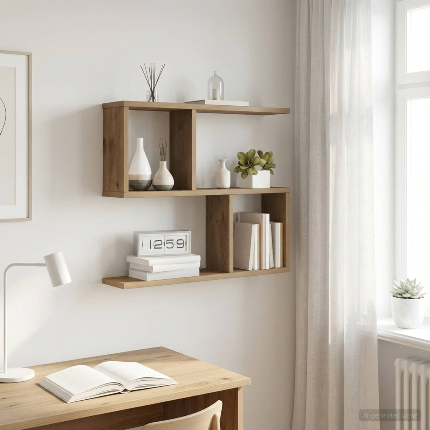vidaXL Ράφι Τοίχου Artisan Δρυς 60 x 12 x 50,5 εκ Επεξεργασμένο Ξύλο
