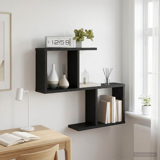 vidaXL Ράφι Τοίχου Μαύρη Δρυς 60 x 12 x 50,5 εκ Επεξεργασμένο Ξύλο