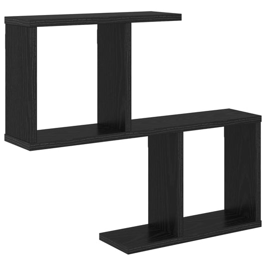vidaXL Ράφι Τοίχου Μαύρη Δρυς 60 x 12 x 50,5 εκ Επεξεργασμένο Ξύλο