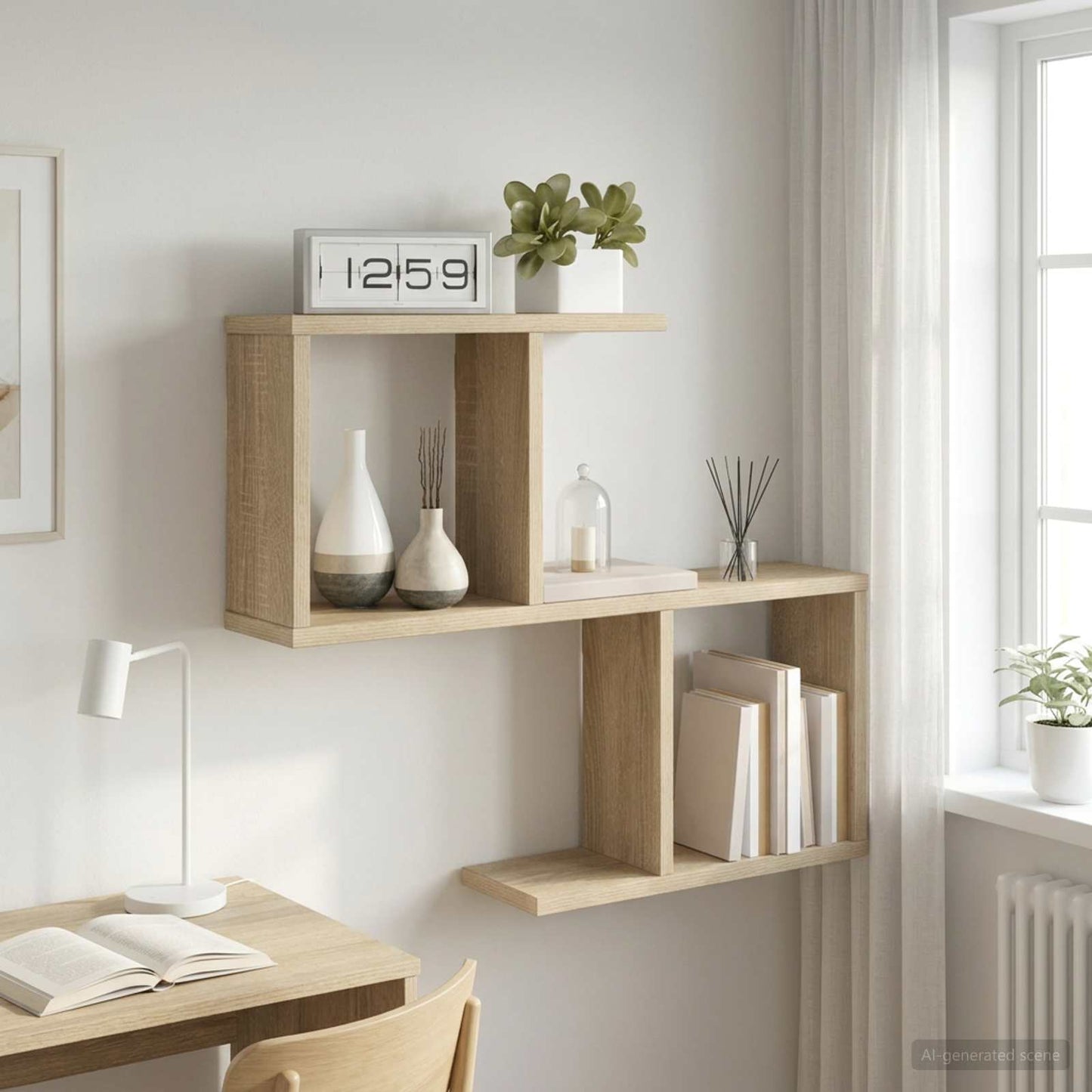 vidaXL Ράφι Τοίχου Sonoma Δρυς 60 x 12 x 50,5 εκ Επεξεργασμένο Ξύλο