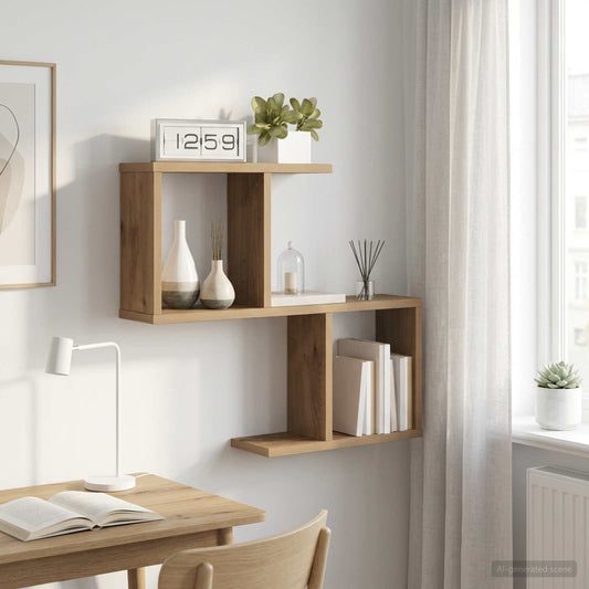 vidaXL Ράφι Τοίχου Artisan Δρυς 60 x 12 x 50,5 εκ Επεξεργασμένο Ξύλο