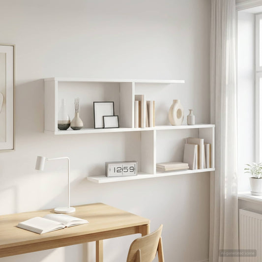 vidaXL Ράφι Τοίχου Λευκό 100 x 12 x 50,5 εκ Επεξεργασμένο Ξύλο