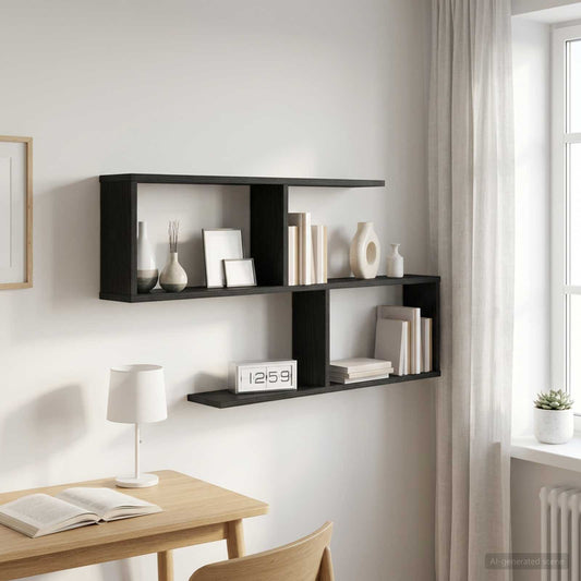 vidaXL Ράφι Τοίχου Μαύρη Δρυς 100 x 12 x 50,5 εκ Επεξεργασμένο Ξύλο