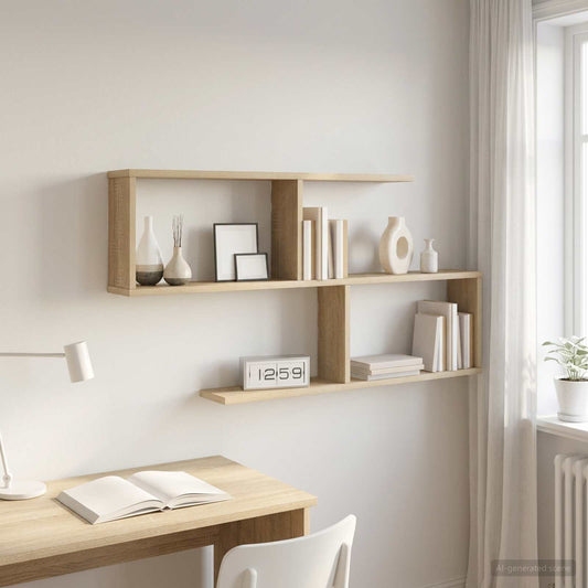 vidaXL Ράφι Τοίχου Sonoma Δρυς 100 x 12 x 50,5 εκ Επεξεργασμένο Ξύλο