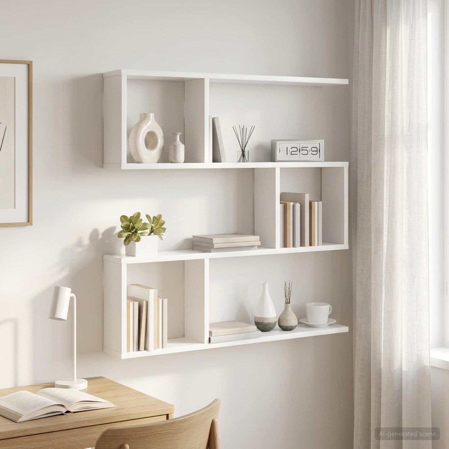 vidaXL Ράφι Τοίχου Λευκό 80 x 12 x 79,5 εκ Επεξεργασμένο Ξύλο