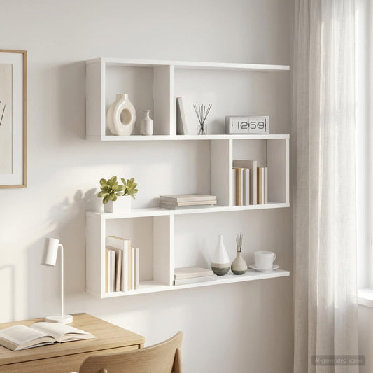 vidaXL Ράφι Τοίχου Λευκό 80 x 12 x 79,5 εκ Επεξεργασμένο Ξύλο