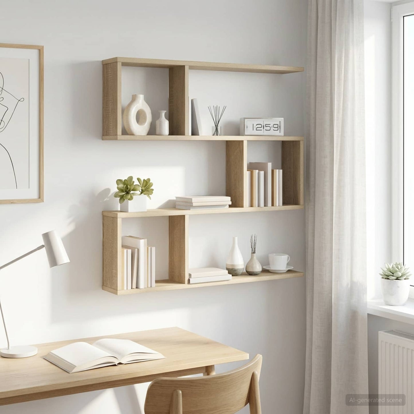 vidaXL Ράφι Τοίχου Sonoma Δρυς 80 x 12 x 79,5 εκ Επεξεργασμένο Ξύλο