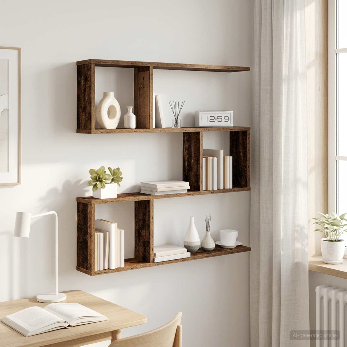 vidaXL Ράφι Τοίχου Παλαιωμένο ξύλο 80 x 12 x 79,5 εκ