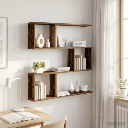 vidaXL Ράφι Τοίχου Παλαιωμένο ξύλο 80 x 12 x 79,5 εκ