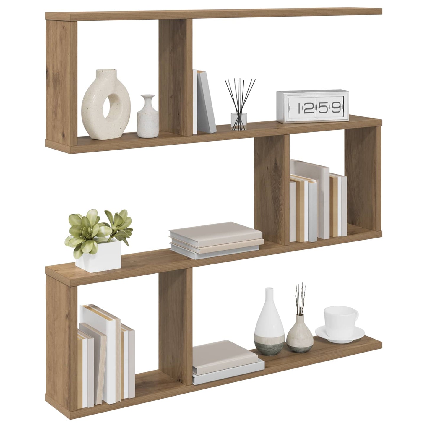 vidaXL Ράφι Τοίχου Artisan Δρυς 80 x 12 x 79,5 εκ Επεξεργασμένο Ξύλο