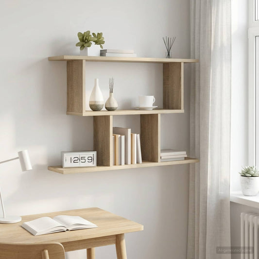 vidaXL Ράφι Τοίχου Sonoma Δρυς 80 x 15 x 50,5 εκ Επεξεργασμένο Ξύλο