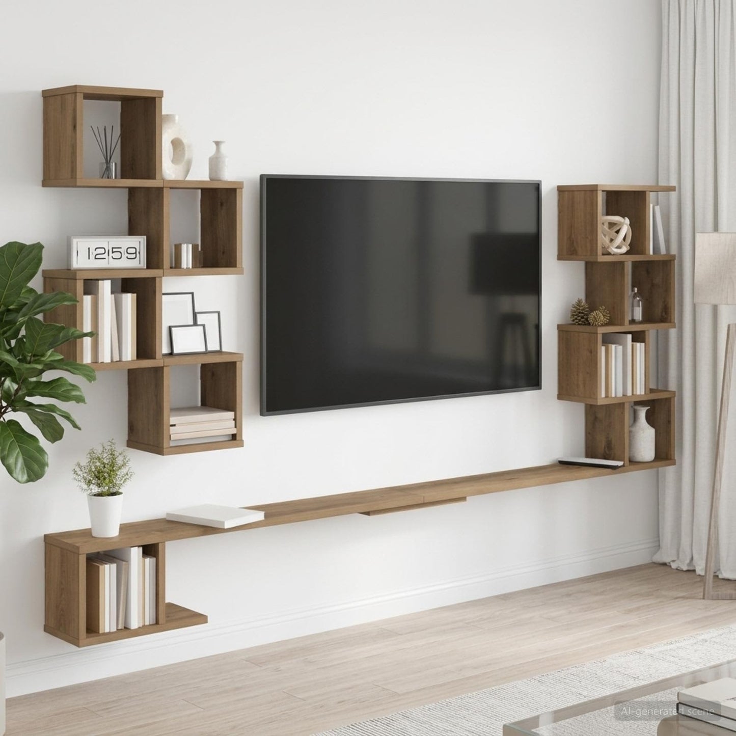 vidaXL Ράφι Τηλεόρασης Τοίχου Artisan Δρυς 160 x 15 x 94 εκ