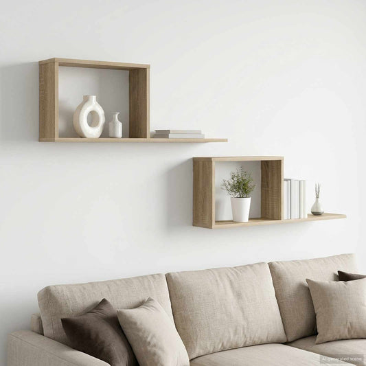 vidaXL Κρεμαστά ράφια 2 τμχ. Sonoma Δρυς 80 x 15 x 30 εκ