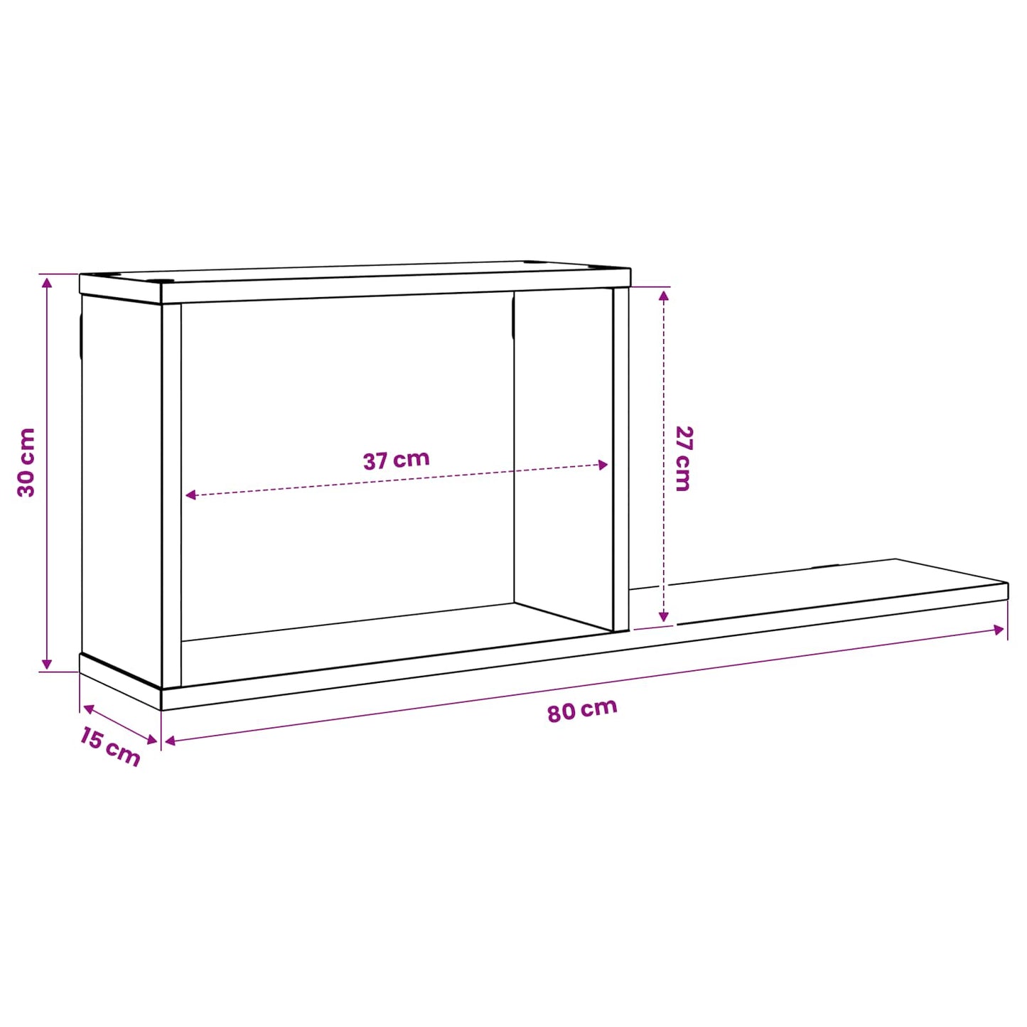 vidaXL Κρεμαστά ράφια Artisan Δρυς 80 x 15 x 30 εκ Επεξεργασμένο Ξύλο