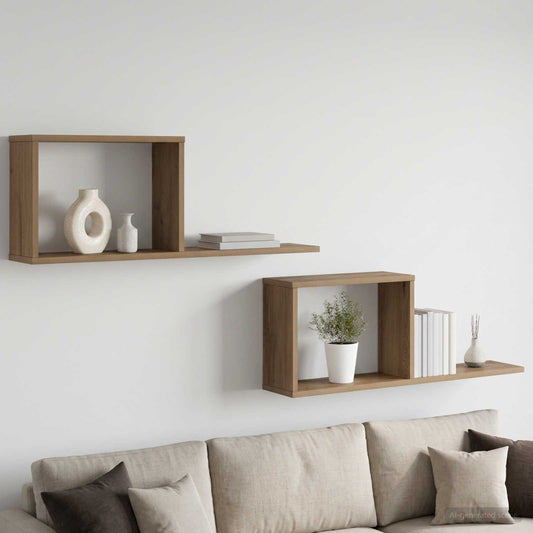 vidaXL Κρεμαστά ράφια 2 τμχ. Artisan Δρυς 80 x 15 x 30 εκ