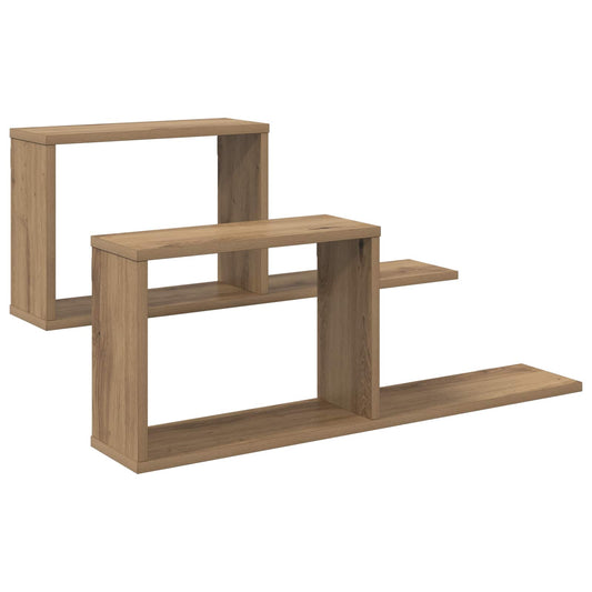 vidaXL Κρεμαστά ράφια 2 τμχ. Artisan Δρυς 80 x 15 x 30 εκ