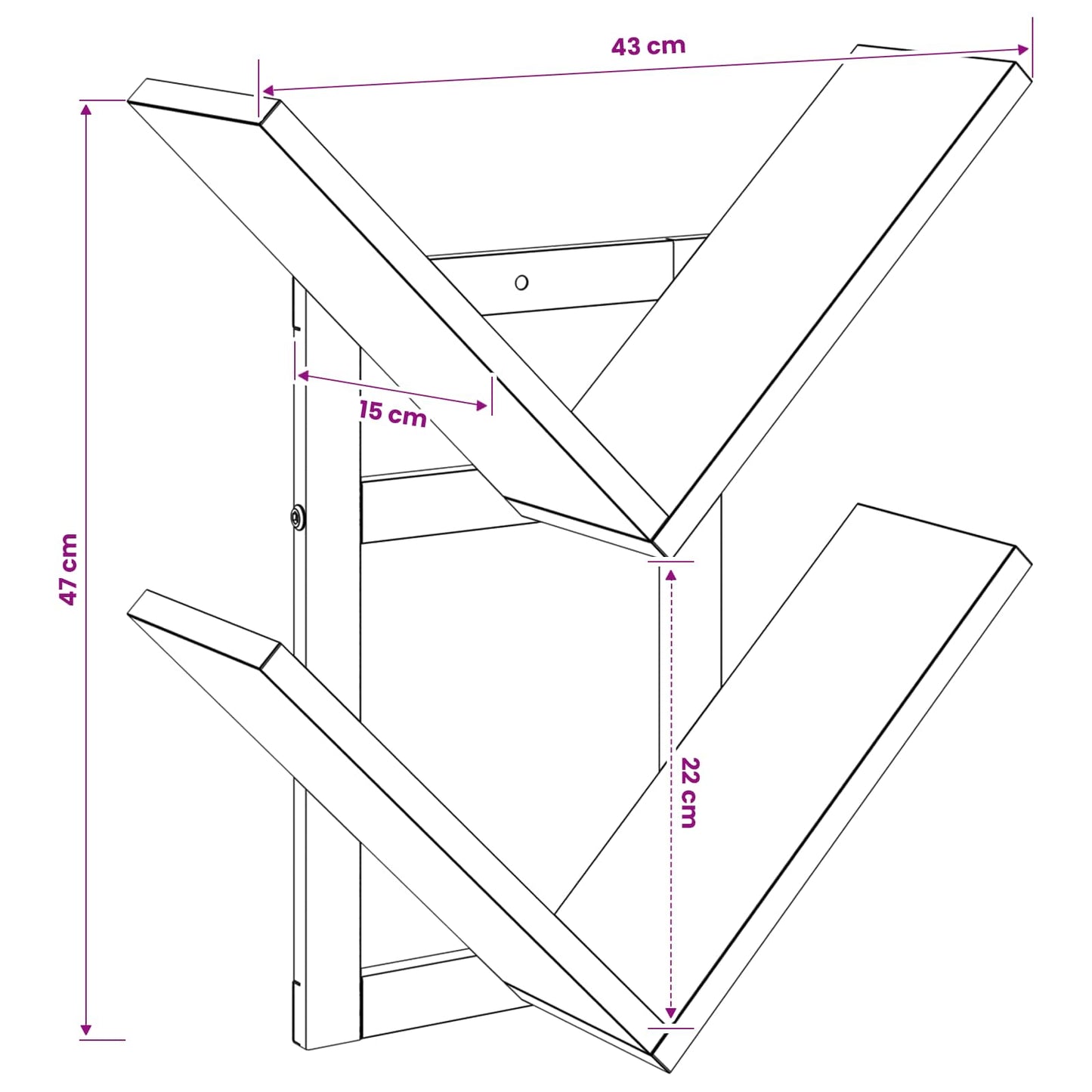 vidaXL Ράφι Τοίχου Artisan Δρυς 43 x 15 x 47 εκ Επεξεργασμένο Ξύλο