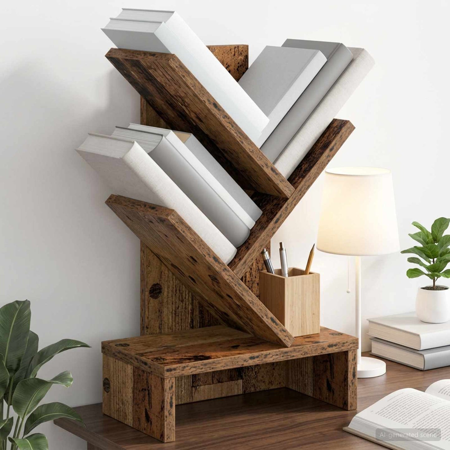 vidaXL Ράφι Δέντρων 3-Επιπέδων 30 x 18 x 48 εκ Επεξεργασμένο Ξύλο