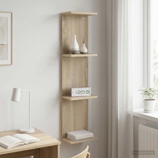 vidaXL Ράφι Τοίχου Sonoma Δρυς 25 x 15 x 100 εκ Επεξεργασμένο Ξύλο