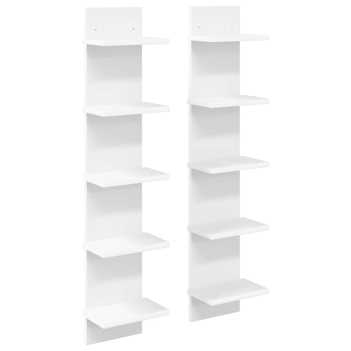 vidaXL Ράφι Τοίχου 2 pcs Λευκό 22 x 15 x 100 εκ Επεξεργασμένο Ξύλο