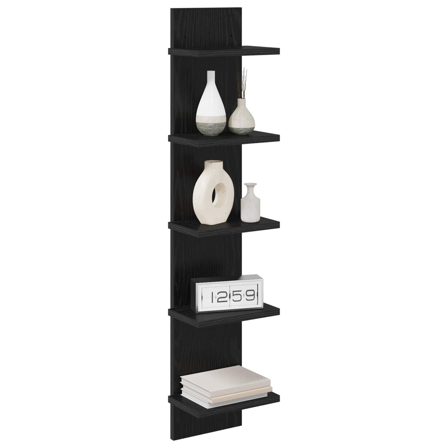 vidaXL Ράφι Τοίχου 2 pcs Μαύρη Δρυς 22 x 15 x 100 εκ
