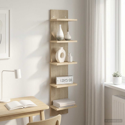 vidaXL Ράφι Τοίχου Sonoma Δρυς 22 x 15 x 100 εκ Επεξεργασμένο Ξύλο