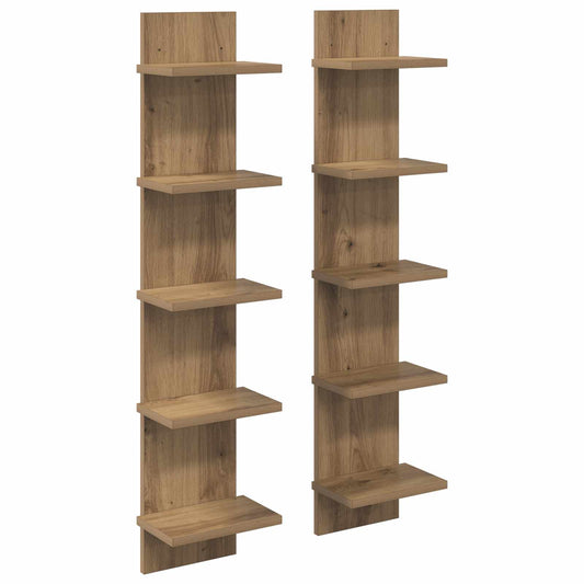vidaXL Ράφι Τοίχου 2 pcs Artisan Δρυς 22 x 15 x 100 εκ