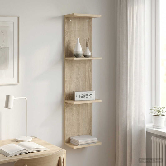 vidaXL Ράφι Τοίχου Sonoma Δρυς 22 x 15 x 100 εκ Επεξεργασμένο Ξύλο
