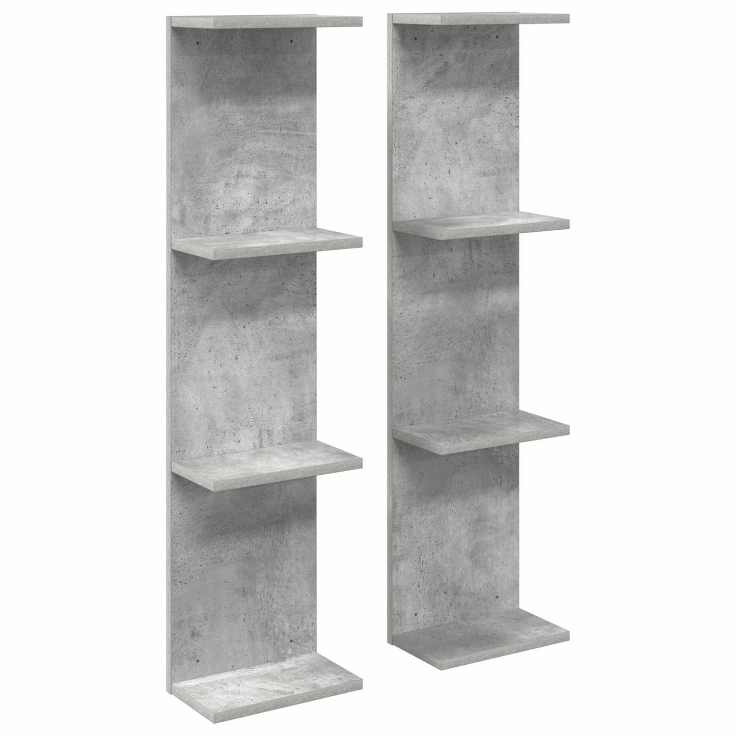 vidaXL Ράφι Τοίχου 2 τμχ. Γκρι Σκυροδέματος 22 x 15 x 100 εκ