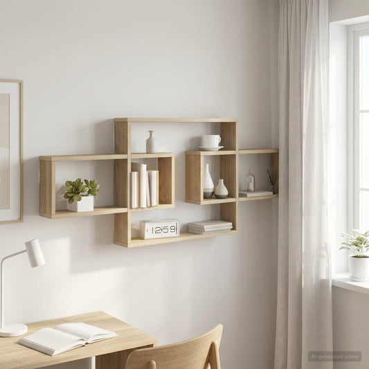 vidaXL Ράφι Τοίχου Sonoma Δρυς 130 x 10 x 50 εκ. Επεξεργασμένο Ξύλο