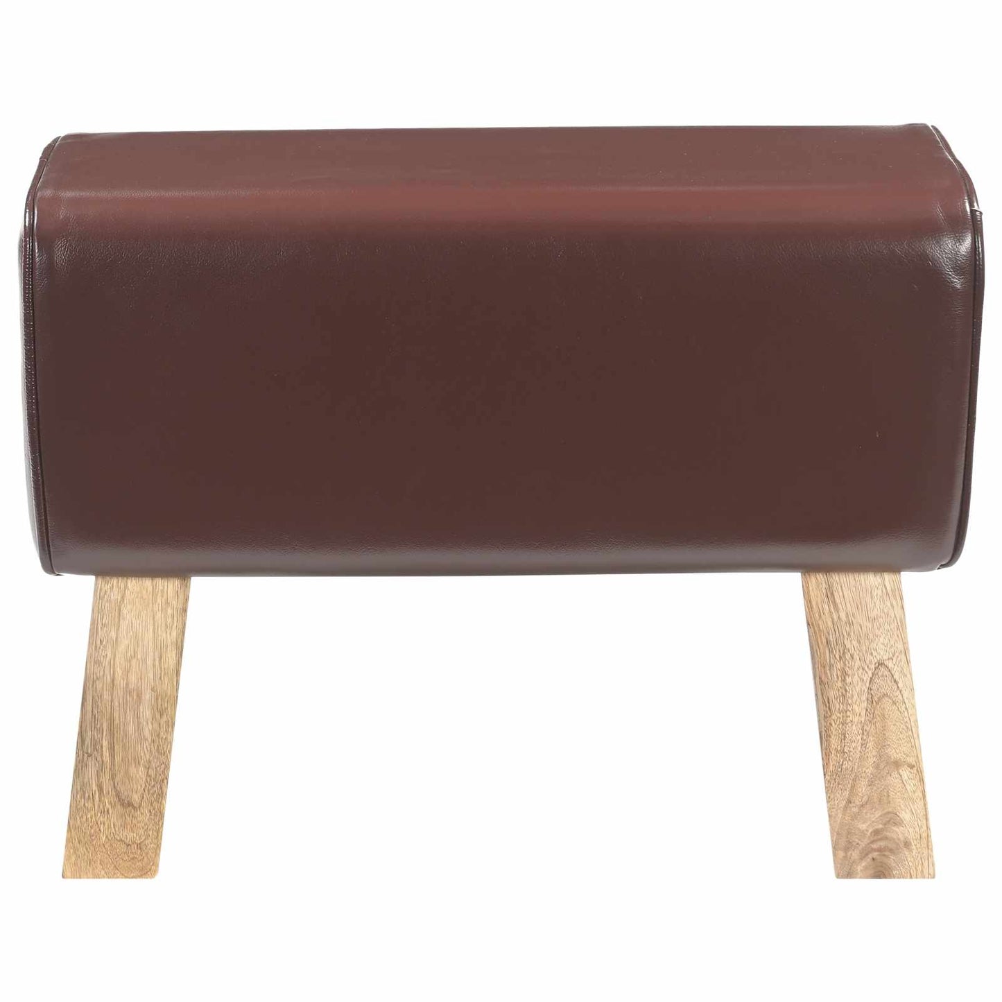vidaXL παγκάκι 60 x 30 x 45 cm Αληθινό Δέρμα Σκούρο Καφέ