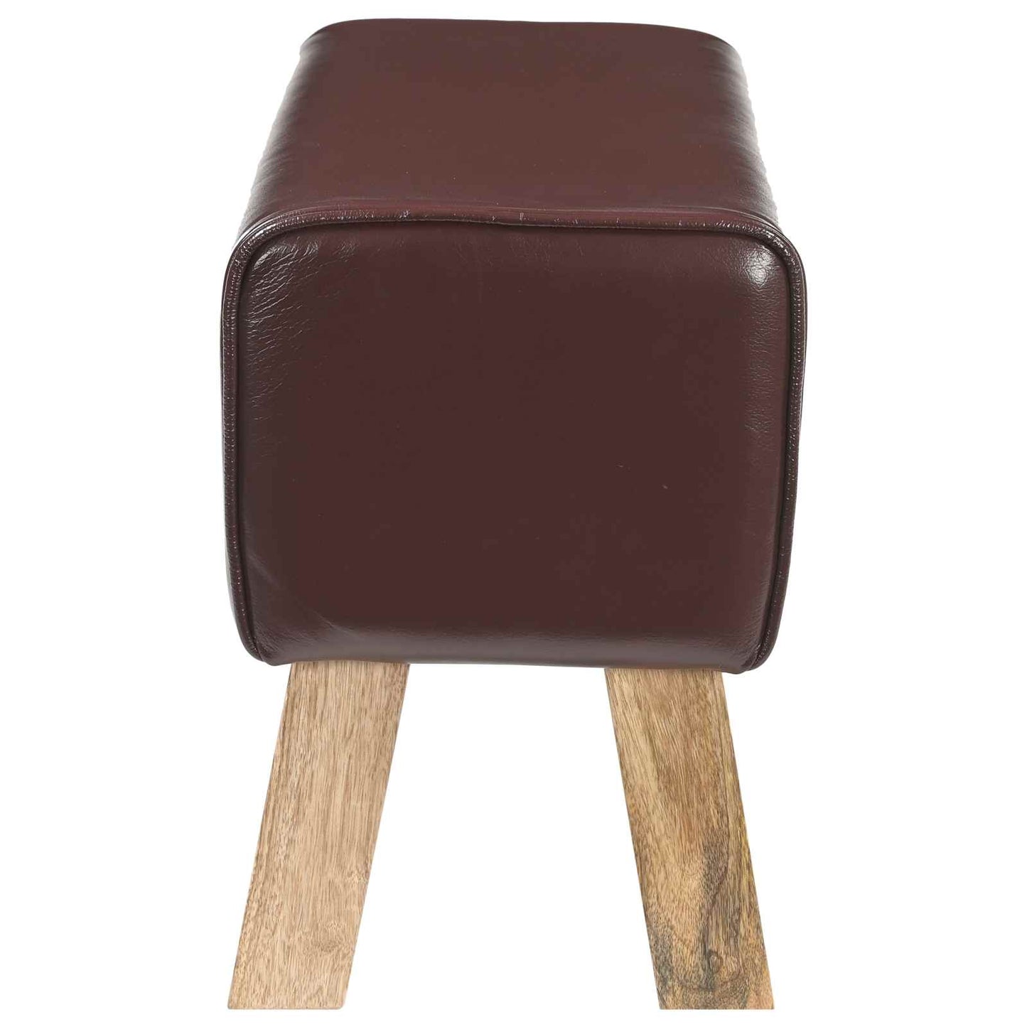vidaXL παγκάκι 60 x 30 x 45 cm Αληθινό Δέρμα Σκούρο Καφέ