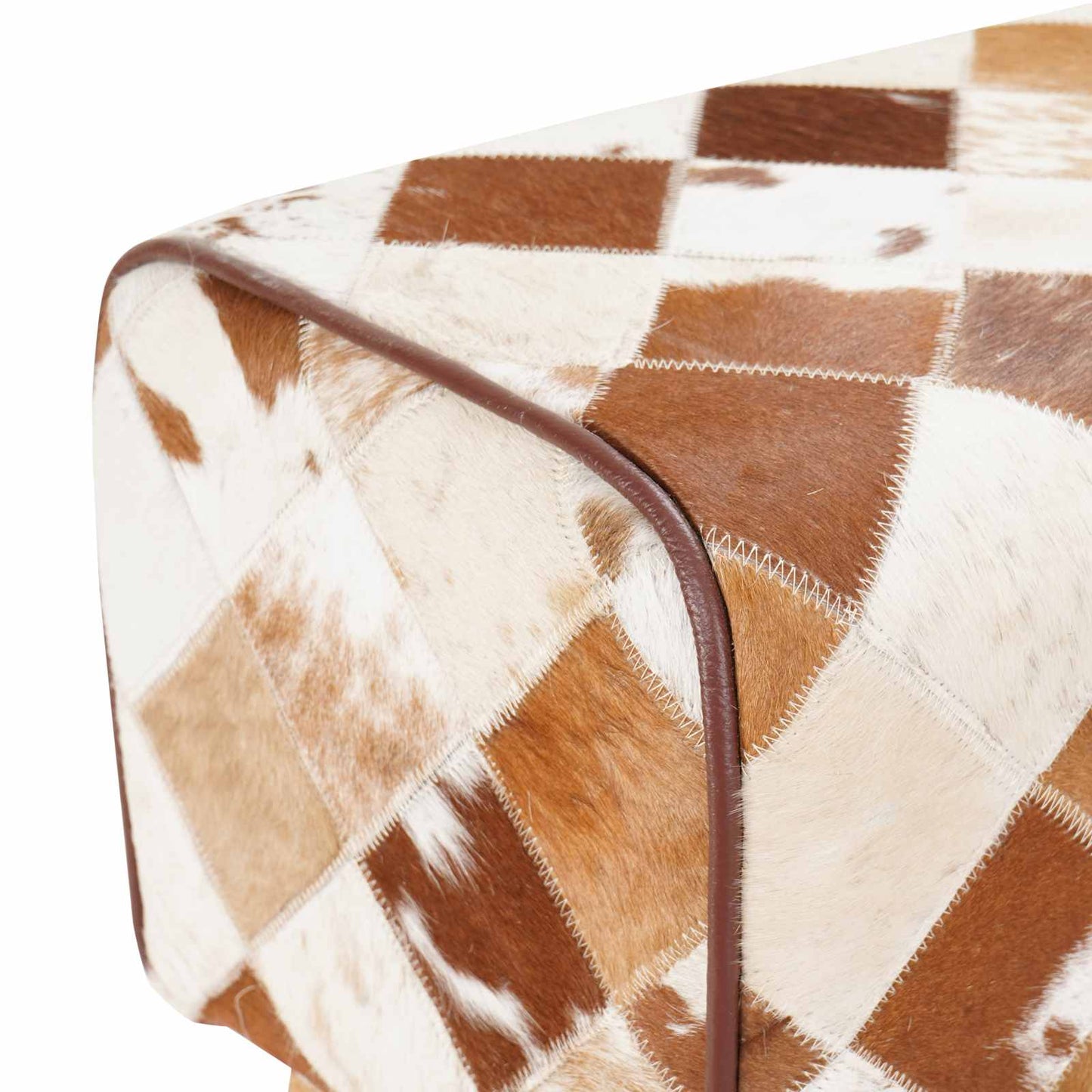 vidaXL Μπαρ σκαμπό 2 τμχ. Καφέ Patchwork 44 x 33 x 74 cm Αληθινό Δέρμα