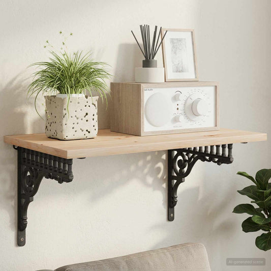 vidaXL Ράφια στήριξης τοίχου 2 τμχ. Μαύρο 27,5 x 23 x 4 εκ. Ατσάλι
