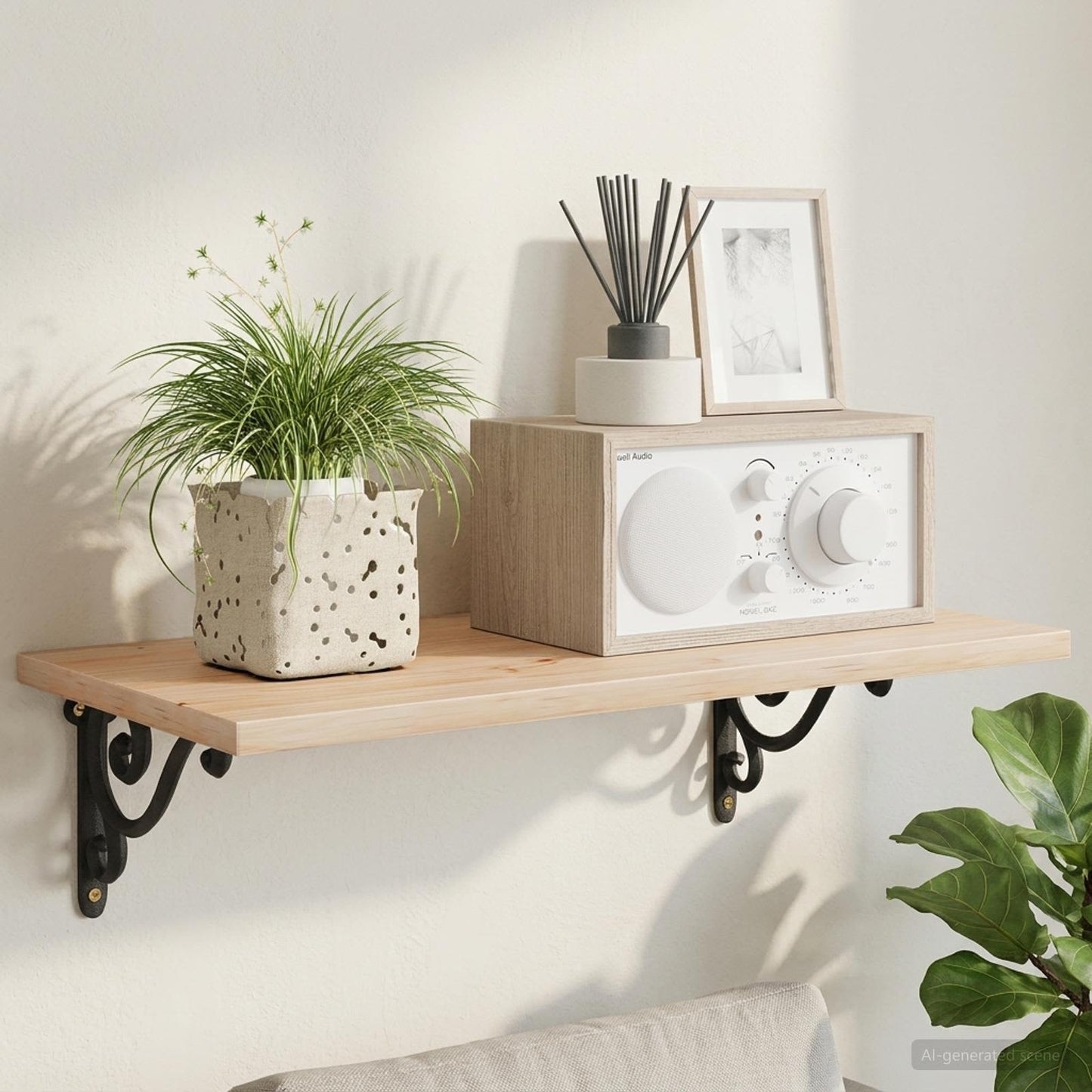 vidaXL Ράφια στήριξης τοίχου 2 τμχ. Μαύρο 12 x 14 x 3 cm Ατσάλι
