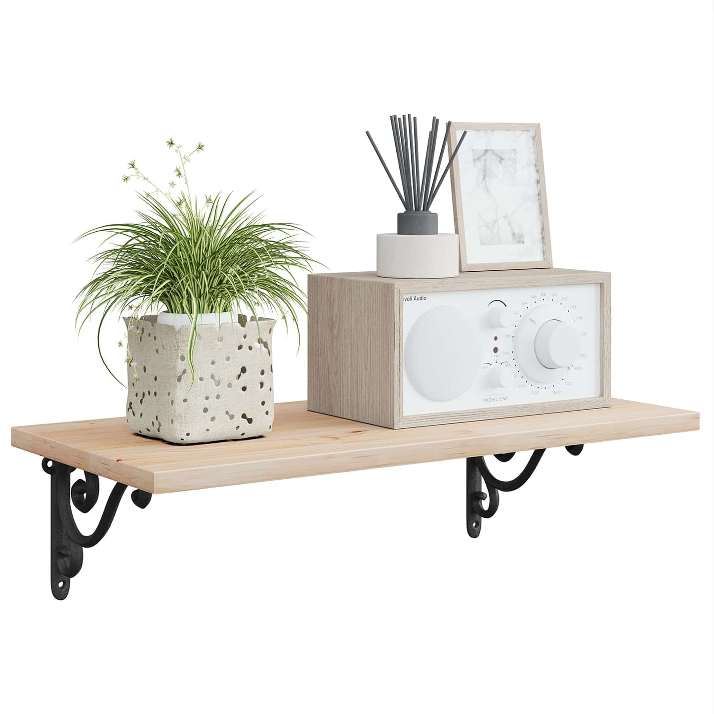 vidaXL Ράφια στήριξης τοίχου 2 τμχ. Μαύρο 12 x 14 x 3 cm Ατσάλι
