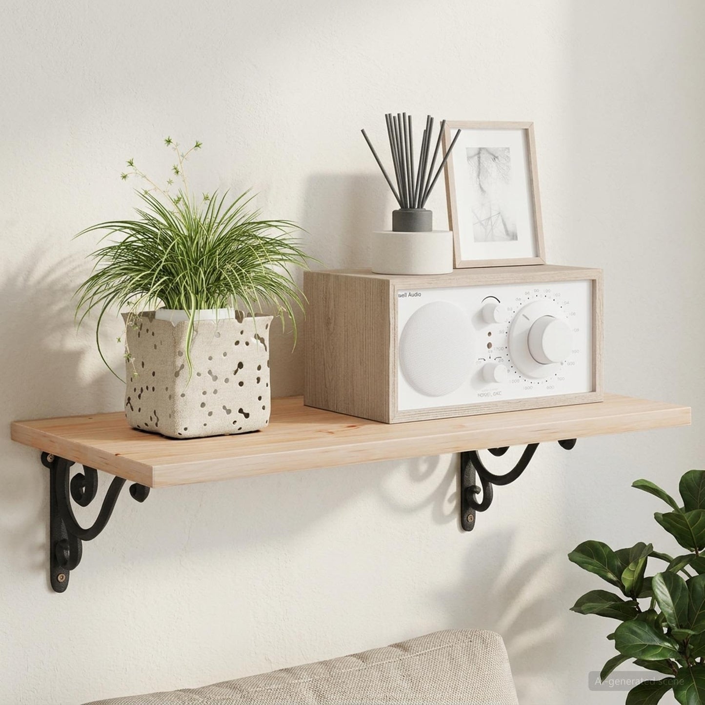 vidaXL Ράφια στήριξης τοίχου 12 τμχ. Μαύρο 12 x 14 x 3 cm Ατσάλι