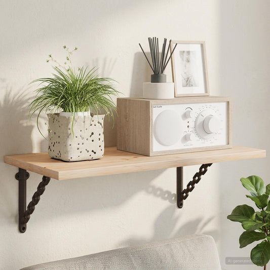 vidaXL Ράφια στήριξης τοίχου 2 τμχ. Αρχαίο Καφέ 14.5 x 14.5 x 3 cm
