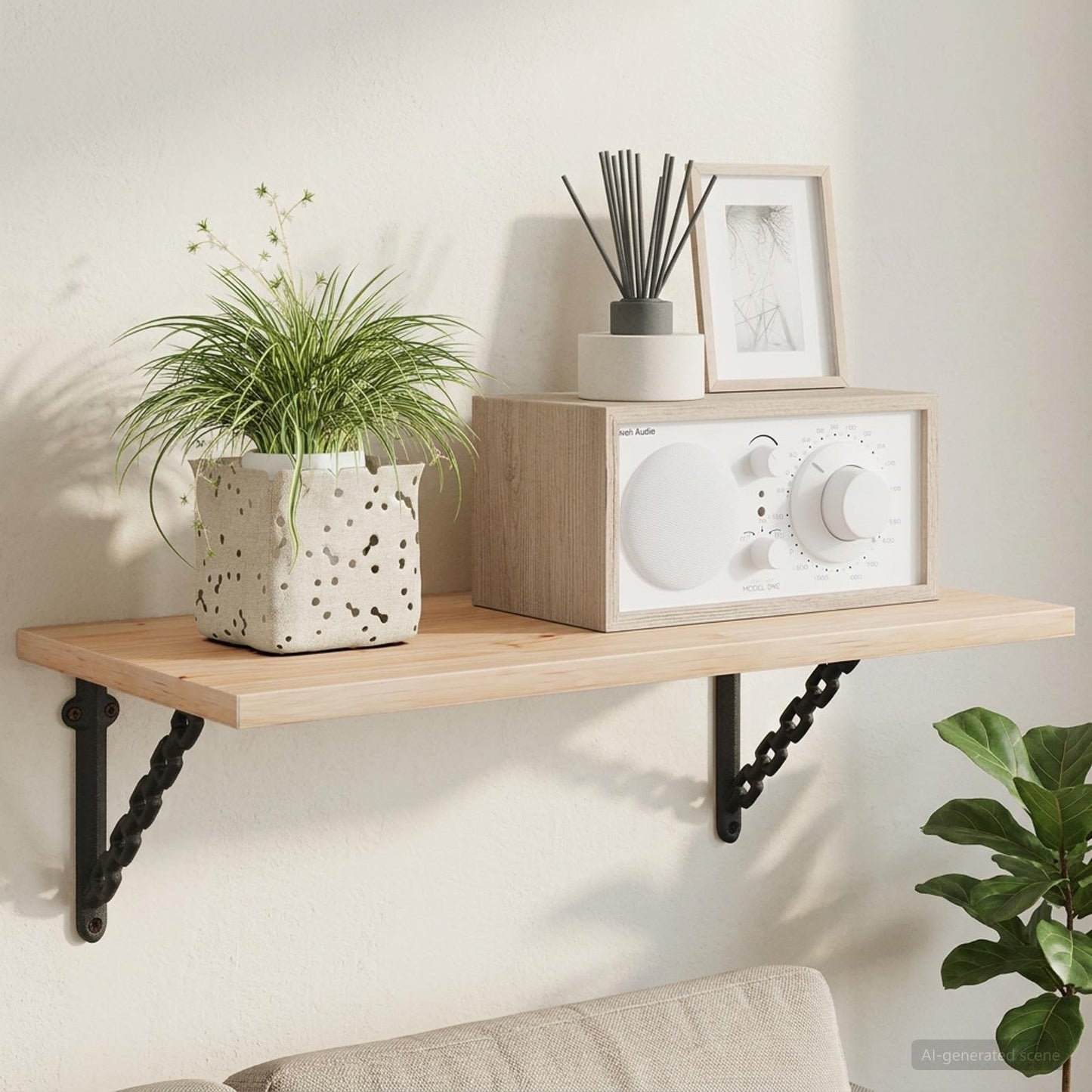 vidaXL Ράφια στήριξης τοίχου 2 τμχ. Μαύρο 21 x 21 x 3.5 cm Ατσάλι
