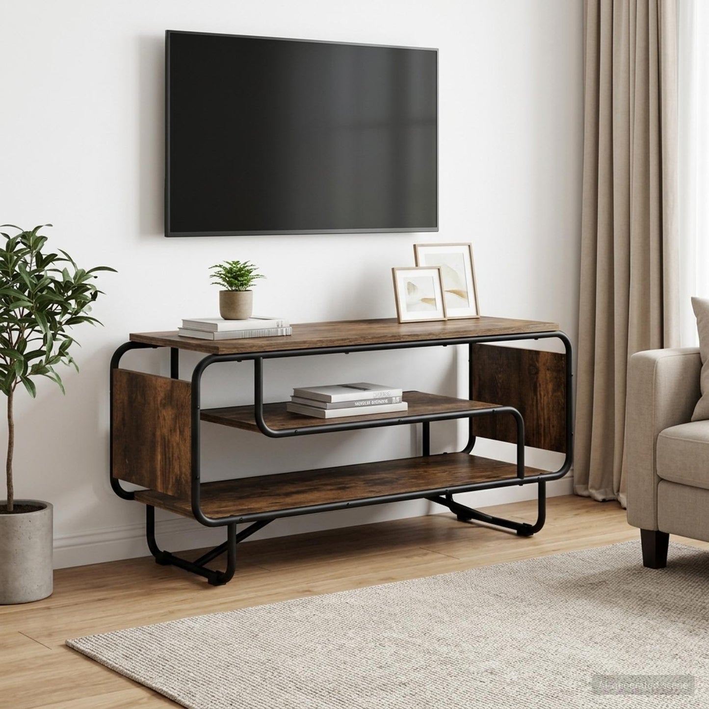 vidaXL Βάση TV 98 x 36 x 45 εκ. Καπνισμένο Ξύλο Δρυός