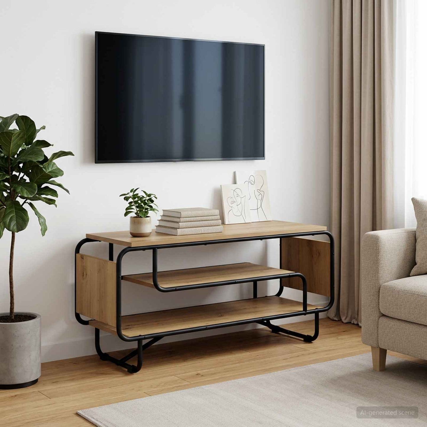 vidaXL Βάση TV 98 x 36 x 45 εκ. Artisan Δρυς Επεξεργασμένο Ξύλο