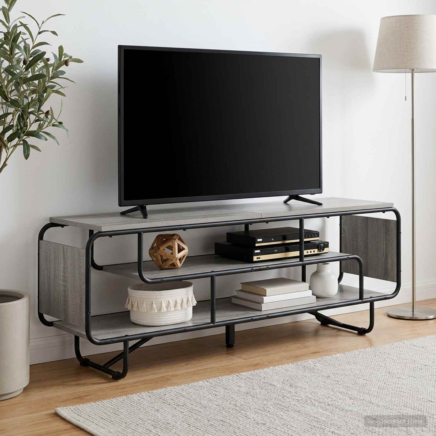 vidaXL Βάση TV 140 x 36 x 45 εκ. Γκρι Sonoma Επεξεργασμένο Ξύλο